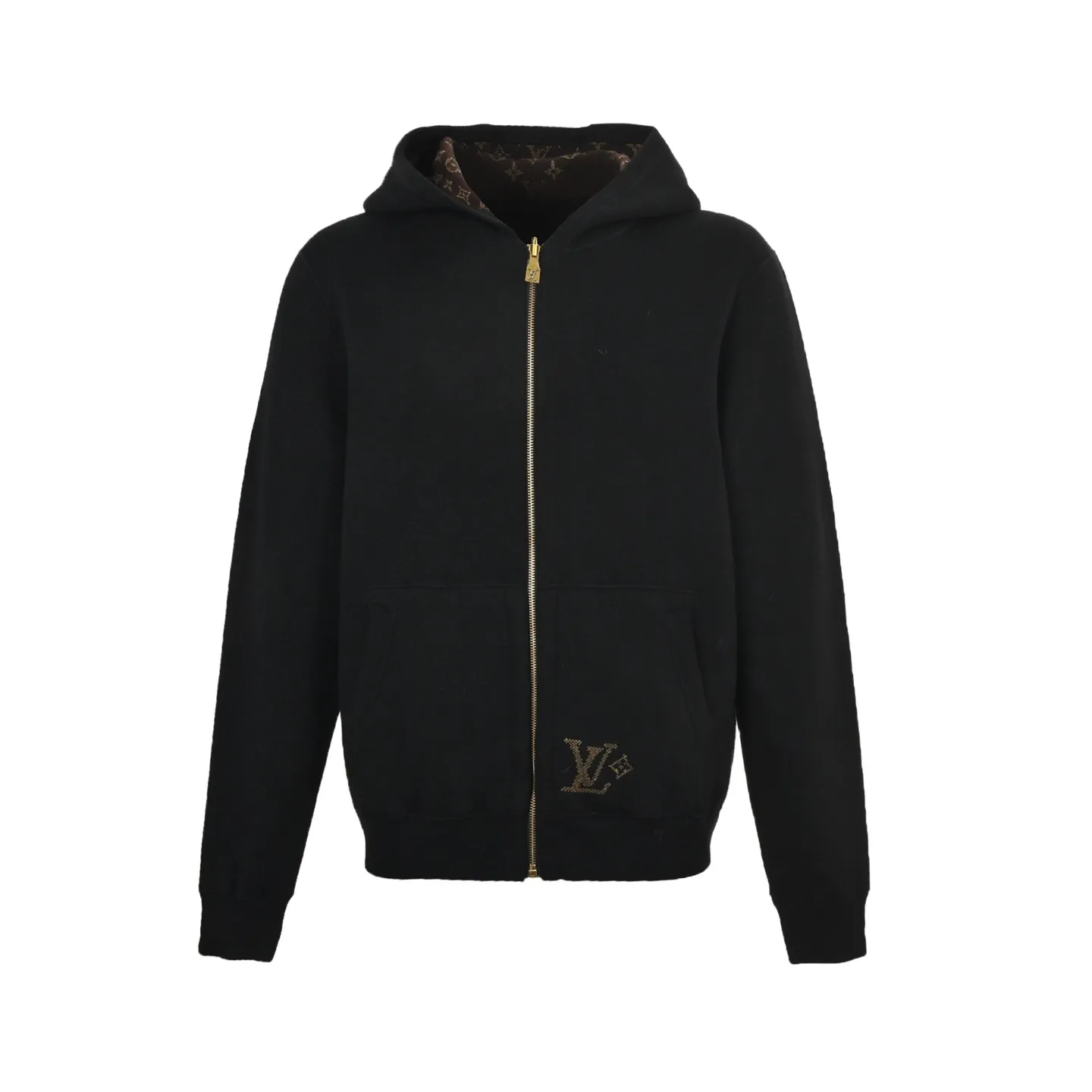 Louis Vuitton/Louis Vuitton 25Fw double-sided presbyopic hooded knitted jacket